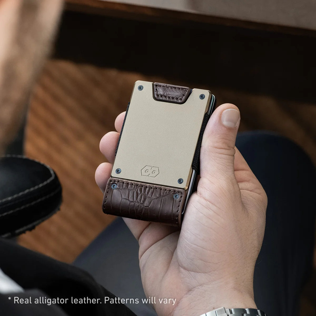 PROOF Wallet | The Cyprus | Alligator Leather & Antique Bronze Gunmetal