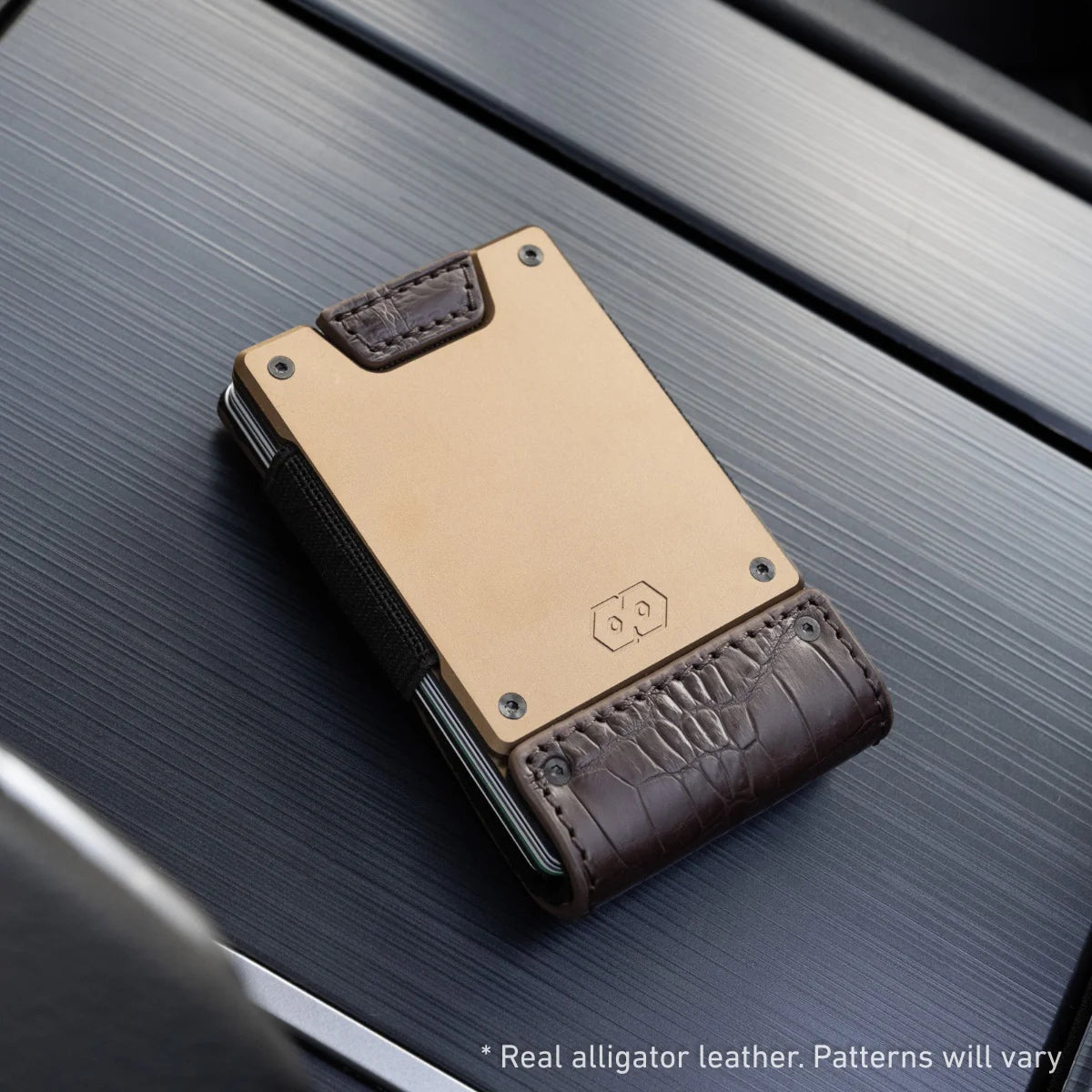 PROOF Wallet | The Cyprus | Alligator Leather & Antique Bronze Gunmetal