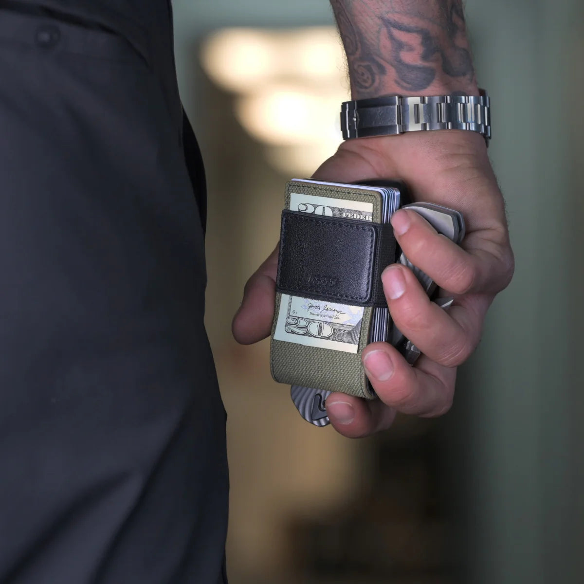 The Operator | Olive Drab Ballistic Nylon & Matte Black Full Grain Leather