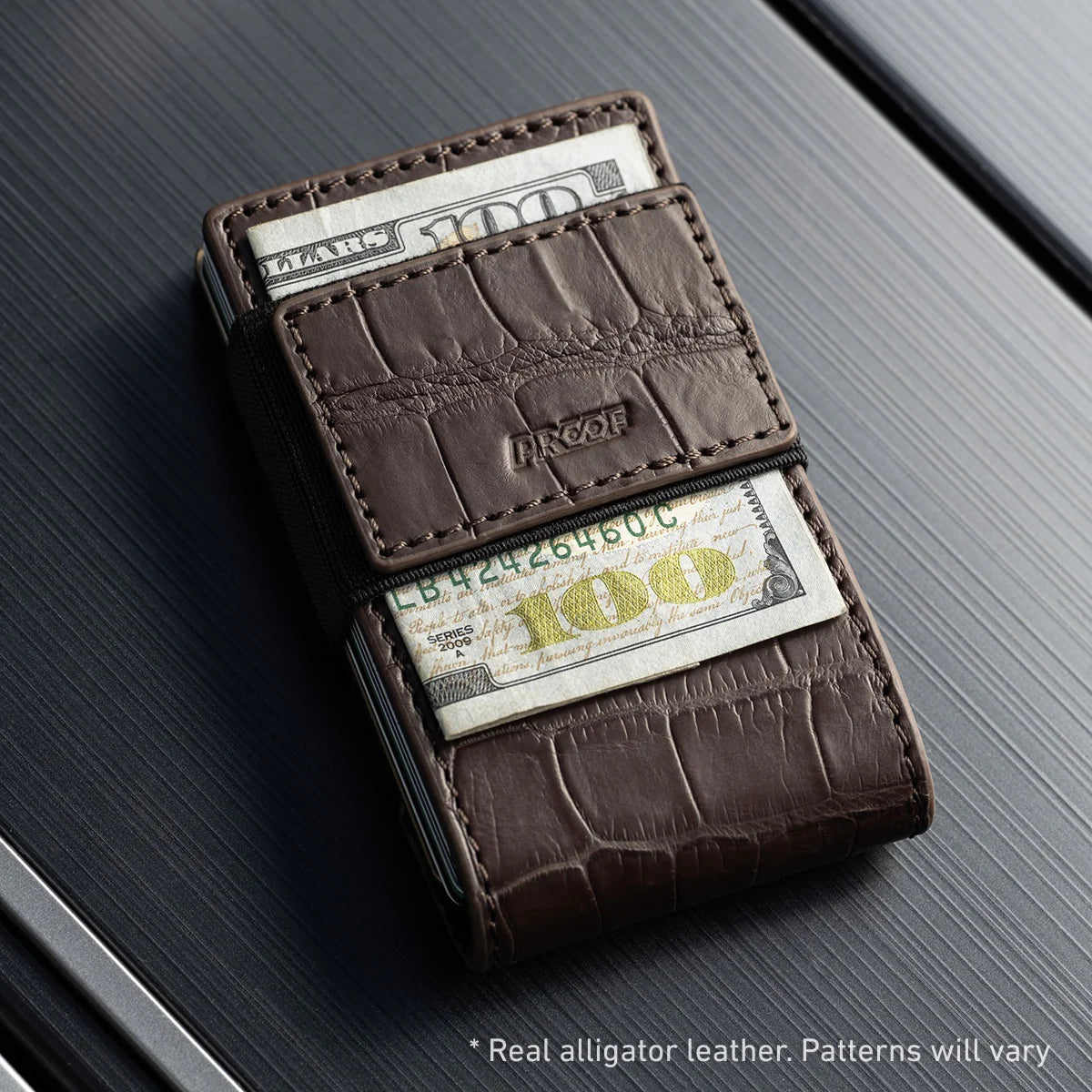 PROOF Wallet | The Cyprus | Alligator Leather & Antique Bronze Gunmetal