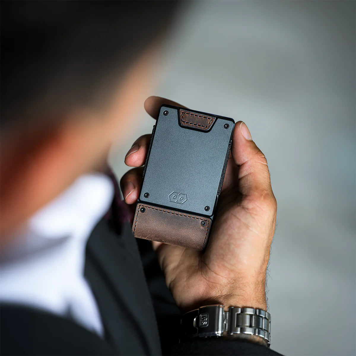 The Founder | Top Grain Bomber Leather & Dark Gunmetal