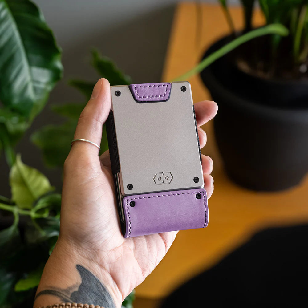 The Lilac Bloom | Lilac Full Grain Leather &amp; Satin Gunmetal