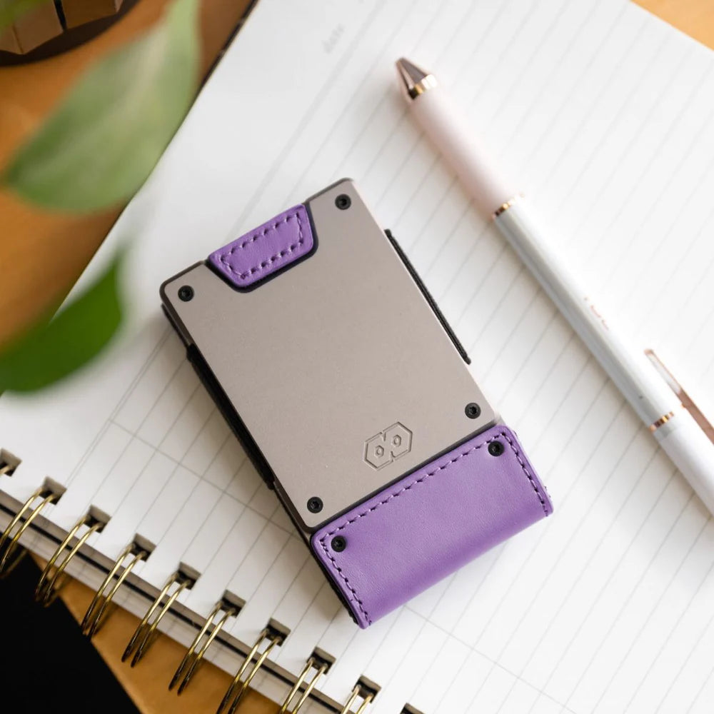 The Lilac Bloom | Lilac Full Grain Leather & Satin Gunmetal