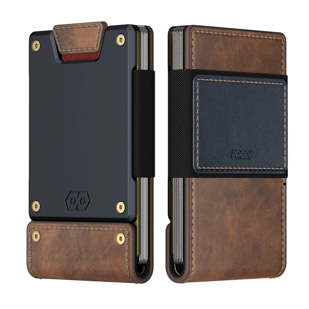 The Leatherneck | Classic Brown Leather & Ocean Blue Metal